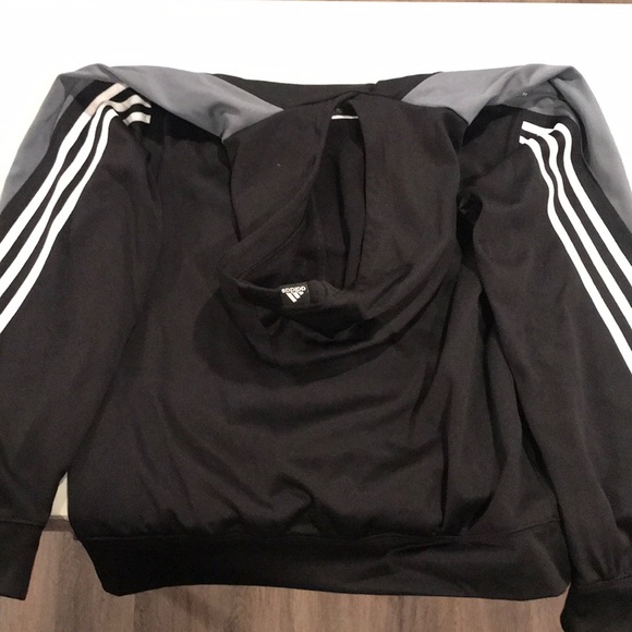 Adidas Black Pull over sweatshirt with hood - Picture 5 of 6
